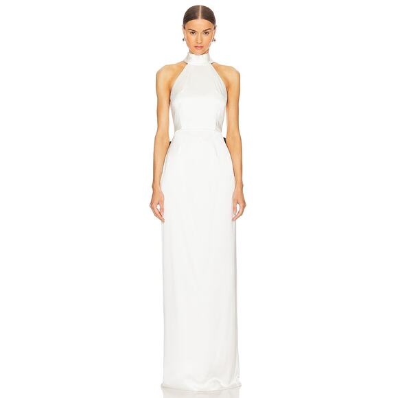 Sans Faff Bristol Bow Evening Dress Gown Halter Formal Bridal Wedding Classy XS - Picture 2 of 12